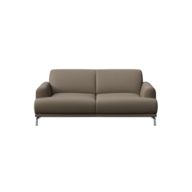 Mesonica 170Cm Genuine Leather Round Arms Loveseat