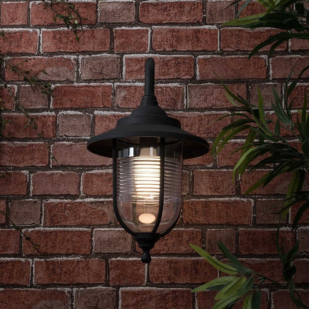 Springvale Black/Transparent Outdoor Wall Lantern