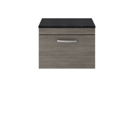 60.5Cm Wall Mounted Single Bathroom Vanity Base Only in Brown Grey Avola