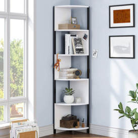 174.75cm H x 34.54cm W Steel Corner Bookcase