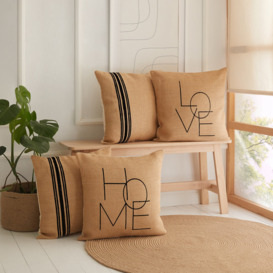 Ocean Home Textile Natural Jute Cushion Covers 50cm x 50cm