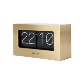 Utilitarian Digital Mechanical Alarm Tabletop Clock in Gold