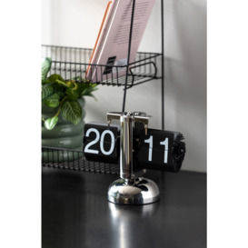 Tischuhr Small Flip Digital Steel Quartz Tabletop Clock
