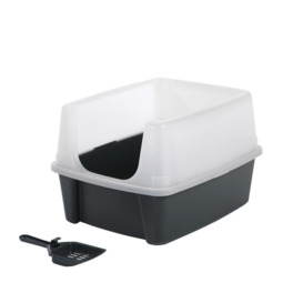 Cat Litter Tray With High Sides, No Litter Spill, Removable High Rim, Entrance Height: 15 Cm, Scoop Included, For Cat - Cat Litter Box