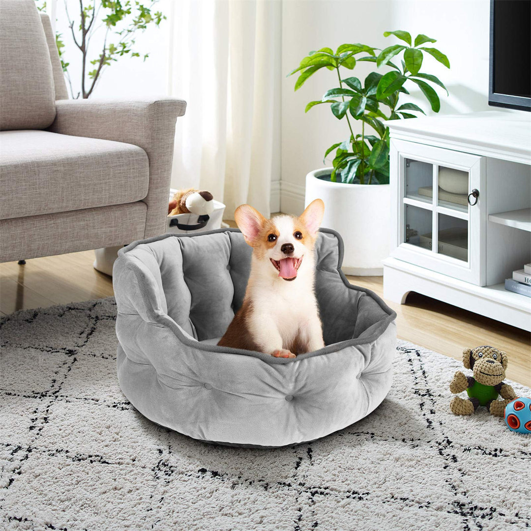 Dog Sofa Bed For Small Dogs Cats Soft Plush Warm Pet Bed Basket For Sleeping Washable Round Nest Luxury Anti Anxiety Dog Bed