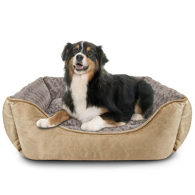 Dog Bed Large Washable - Calming Dog Bed Anti-Anxiety Dog Bed Rectangle Dog Bed With Soft Cosy Plush - Pet Bed Size Small - Medium - Large Mattress Ma