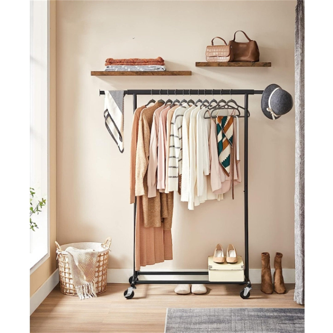 Clothes Rack On Wheels, Heavy Duty Clothes Rail, With Extendable