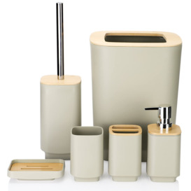 Bamboo Bathroom Accessories Set Of 6 Modern Design 6 Pieces Bathroom Accessory Set Soap Dispenser Toothbrush Holder Tooth Mug Soap Dish Toilet Brush R