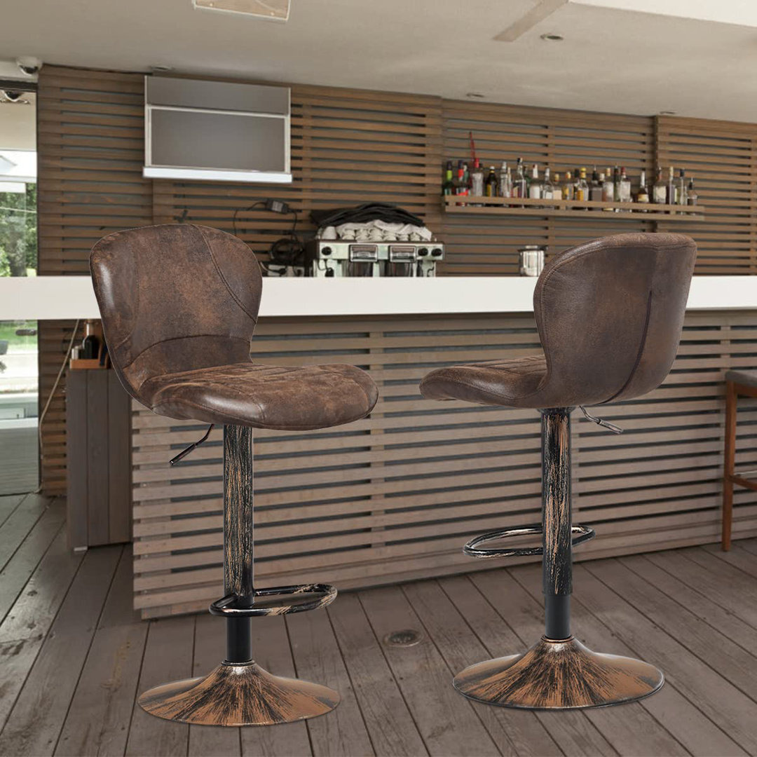 Bar Stools Set Of 2, Height Adjustable Swivel Bar Chairs With