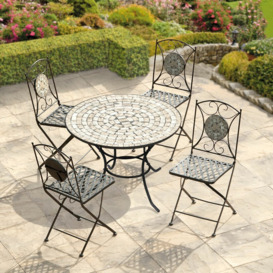 Mosaic Tile Mosaic Outdoor Rocking Chair Black Star Seat Mosaic