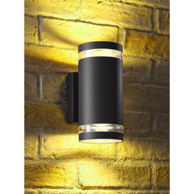 Anthracite Grey 2 - Bulb 21.6cm H Colourful Glass Outdoor Wall Lantern