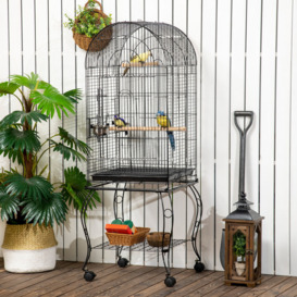 Gonzalo Large Metal Station Stand Bird Cage with Castors