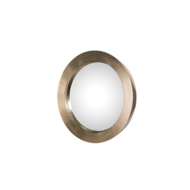 Round Resin Framed Wall Mounted Accent Mirror in Brushed Brass