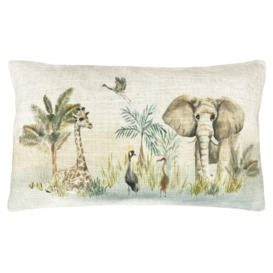 Animal Print Lumbar Cushion with Filling