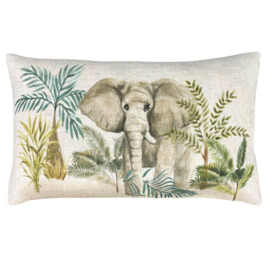 Feathers Animal Print Lumbar Cushion with Filling