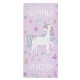 Summer Unicorn 100% Cotton Beach Towel