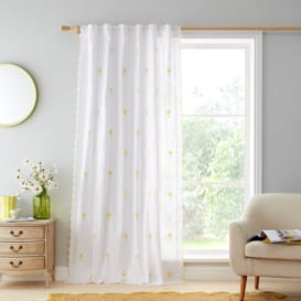 Lorna Embroidered Daisy Slot Top Curtain Panel