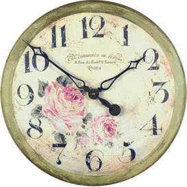 49.6cm Large Florist Wall Clock