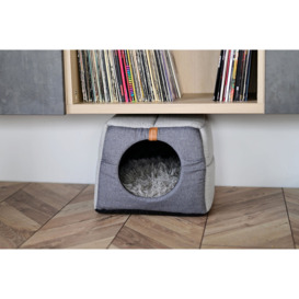 Two In One, Up And Down, Dog / Cat Kennel Or Bed, Gray, Size XXL