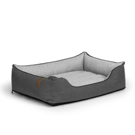 Bolster Cushion Dog Bed Soft in Grey