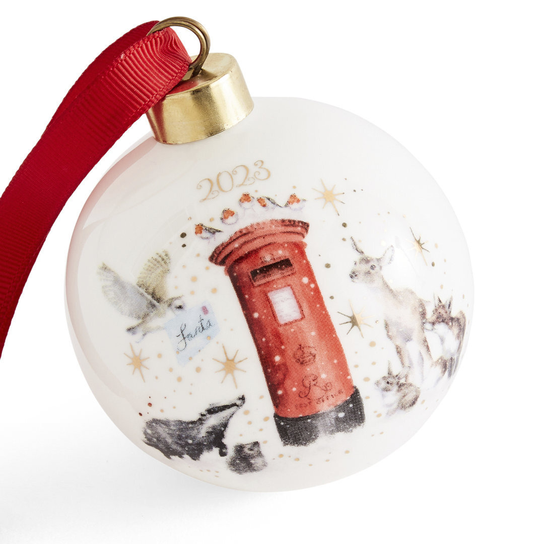 Wrendale Designs - Christmas Collection Bauble - The Christmas Post Single