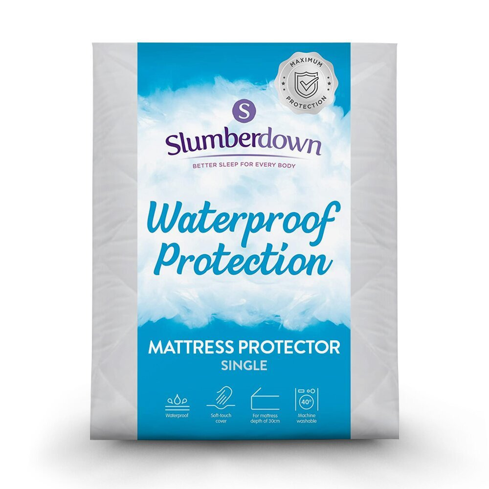 Slumberdown Waterproof Protection 30cm Depth Soft Touch Machine Washable Mattress Protector