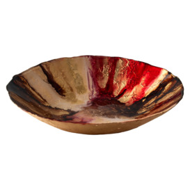 Ceramic Decorative Bowl in Red/Beige
