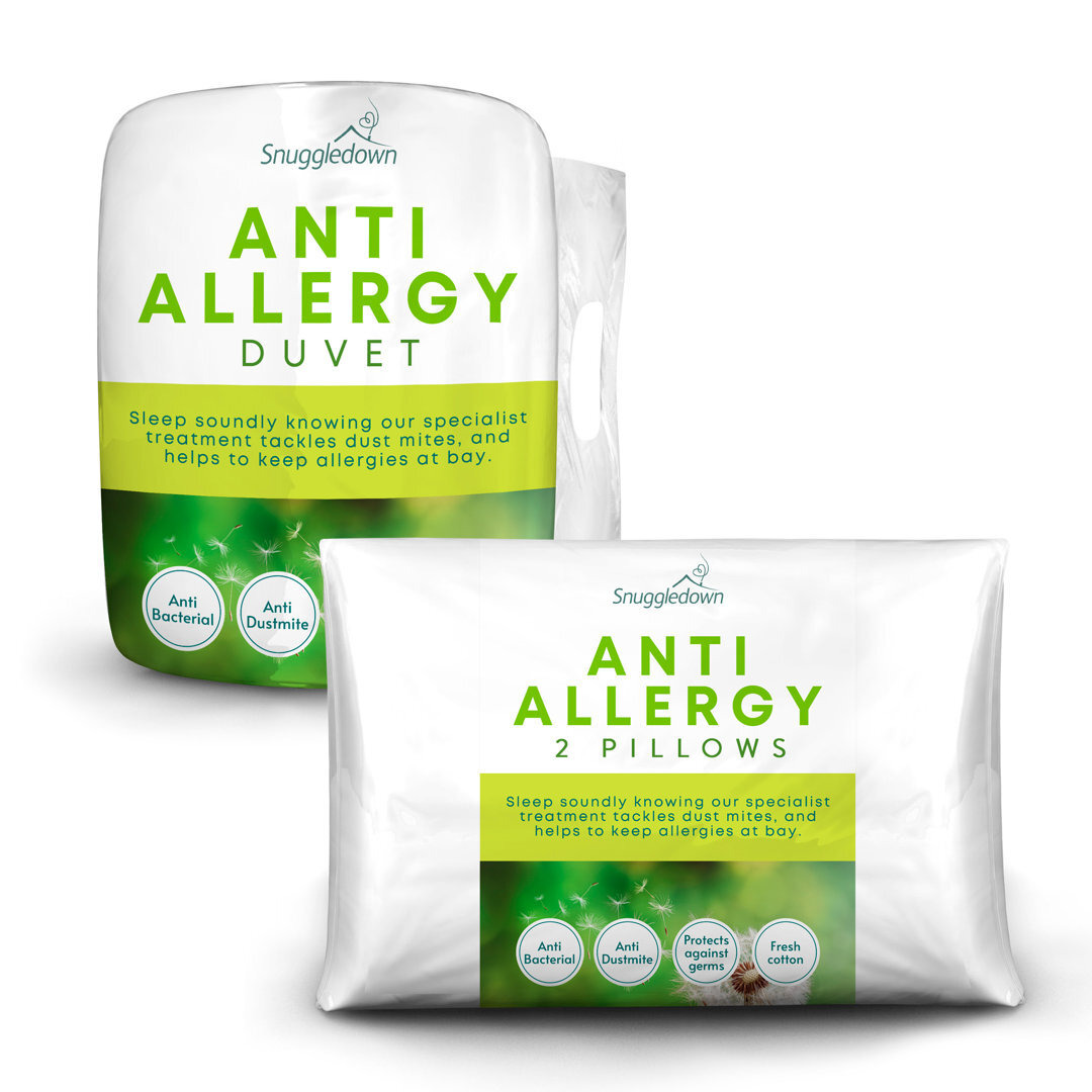 Snuggledown Freshwash Anti Allergy 10.5 Tog All Year Round Duvet with 2 Pillows