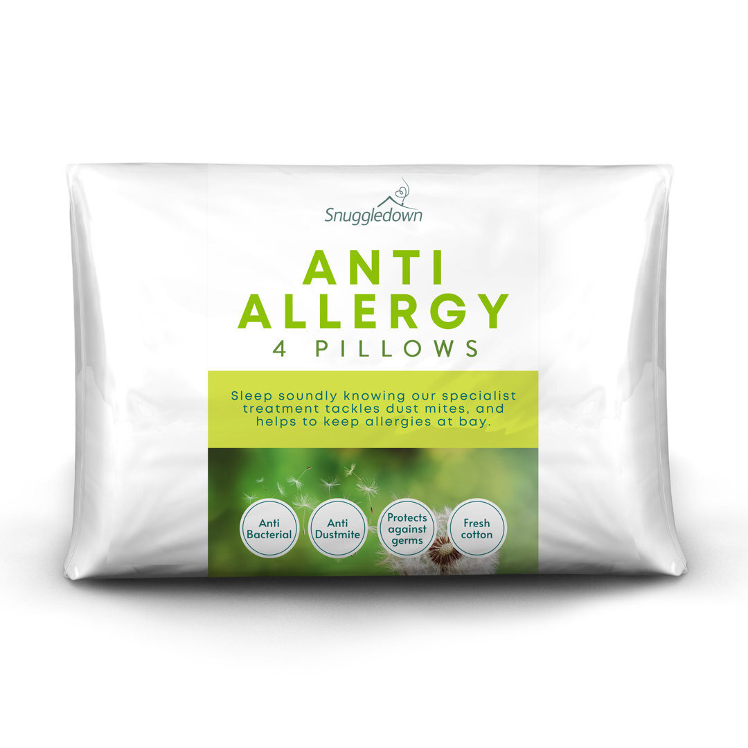 Snuggledown Freshwash Anti Allergy Medium Support Back Sleeper Pillow