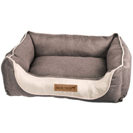 Axbridge Bolster Cushion Dog Bed in Grey/Brown
