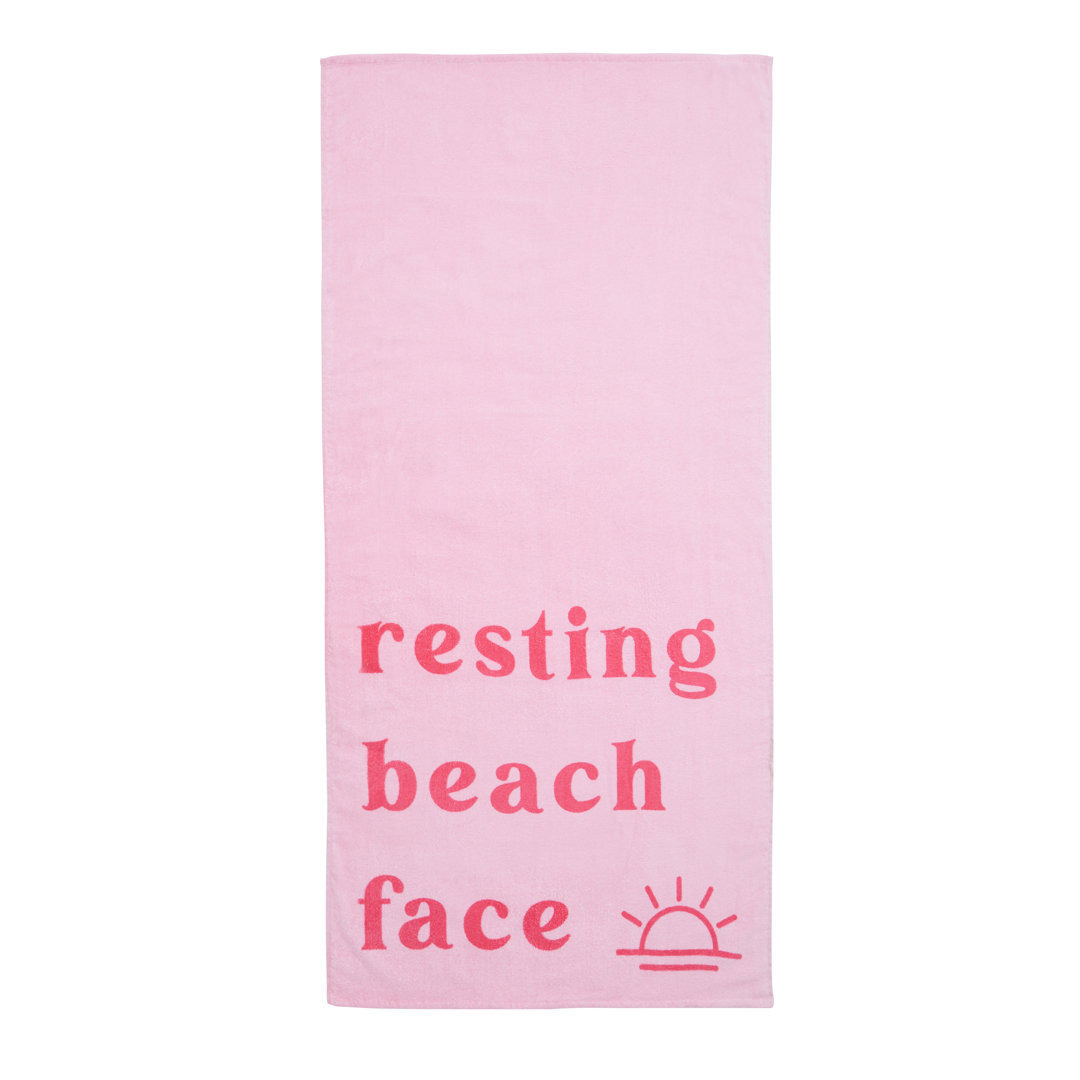 Resting Beach Face 100% Cotton Beach Towel