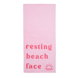 Resting Beach Face 100% Cotton Beach Towel
