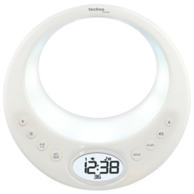 Radio alarm clock with LED color display Technoline Wt 489 White 2 alarm times Wake-Up Light