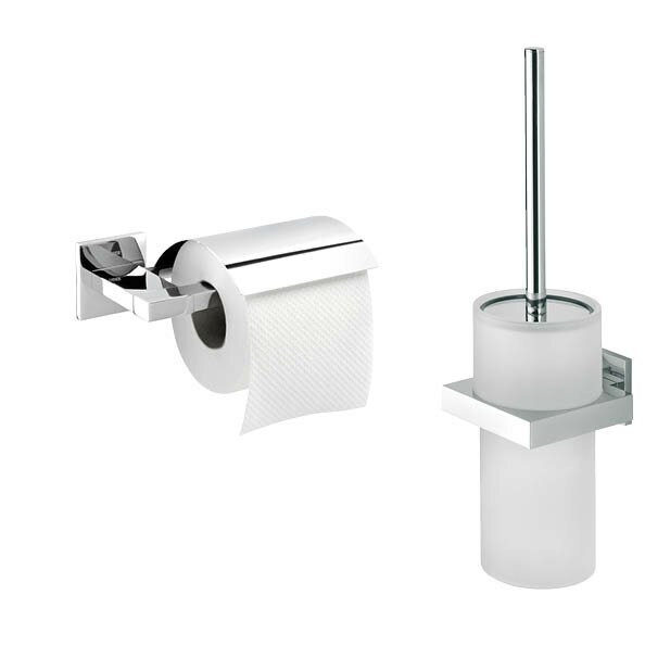 Items Wall Mounted Toilet Roll and Brush Holder