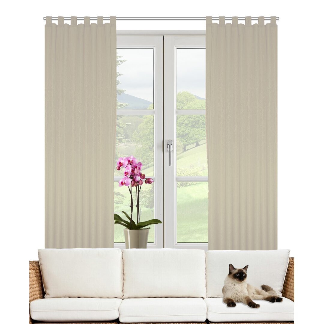 Friedland Synthetic Tab Top Curtain Pair, Opaque