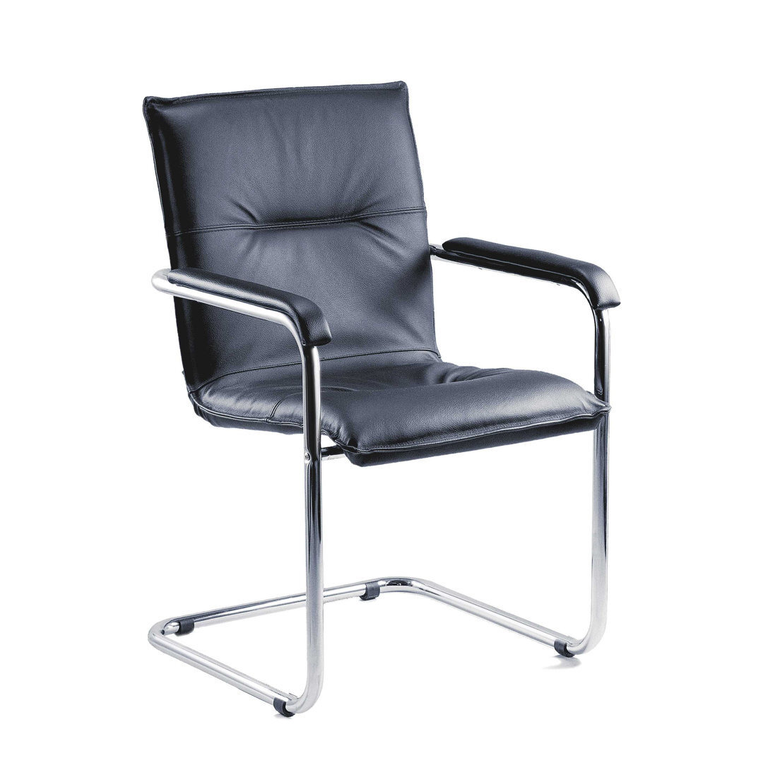 Myrna Leather Cantilever Reception Arm Chair