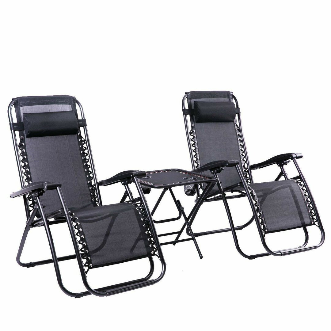 Thiokk Reclining Sun Lounger Set with Table