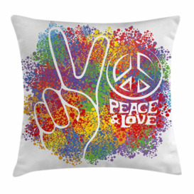 Gravers 70s Party Peace Love Pacifism Outdoor Cushion Cover