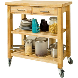 Kaniel 180 Cm Kitchen Trolley with Locking Wheels