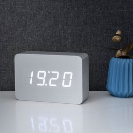 Modern Digital Birch Solid Wood Electric Alarm Tabletop Clock