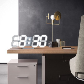 Digital Quartz Alarm Tabletop Clock in Black