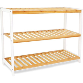 Bamboo 12 Pair Stackable Shoe Rack
