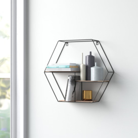 Clarisa Wall Shelf, Hex Design Wire Shelf Kit