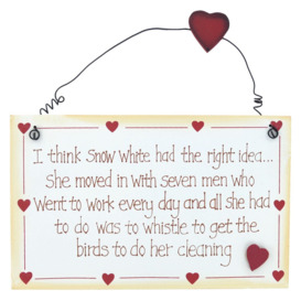 Wood Plaque Snow White Wall Décor