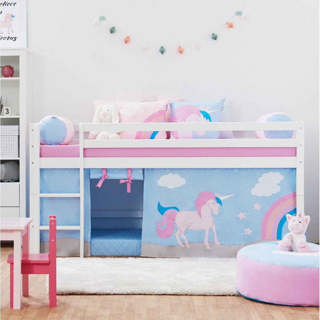 Basic Mid Sleeper Bed with Ladder and Curtain by Wayfair