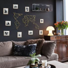 World Map Wall Decor, World Map Metal Wall Art, Gift For Travellers, Black, Bronze, Gold, White