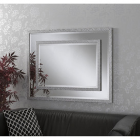 Land Wood Framed Wall Mounted Accent Mirror in Silver