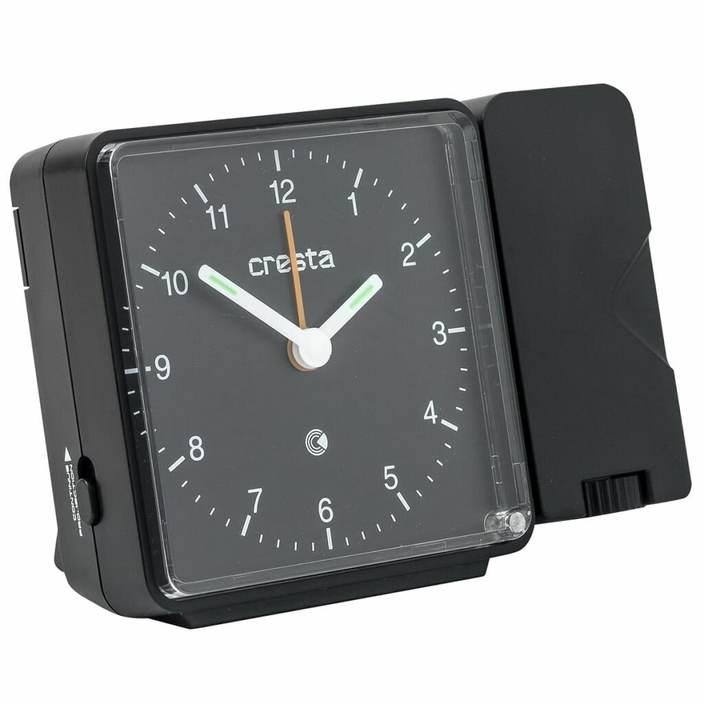 Cresta Analogue Alarm Clock with Projector Black