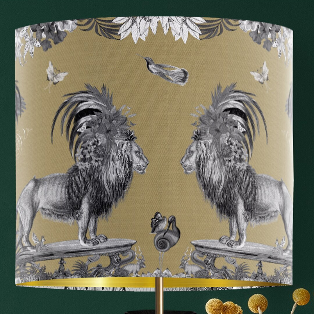 Classical Jungle Lion 30cm Cotton Drum Table Lamp Shade