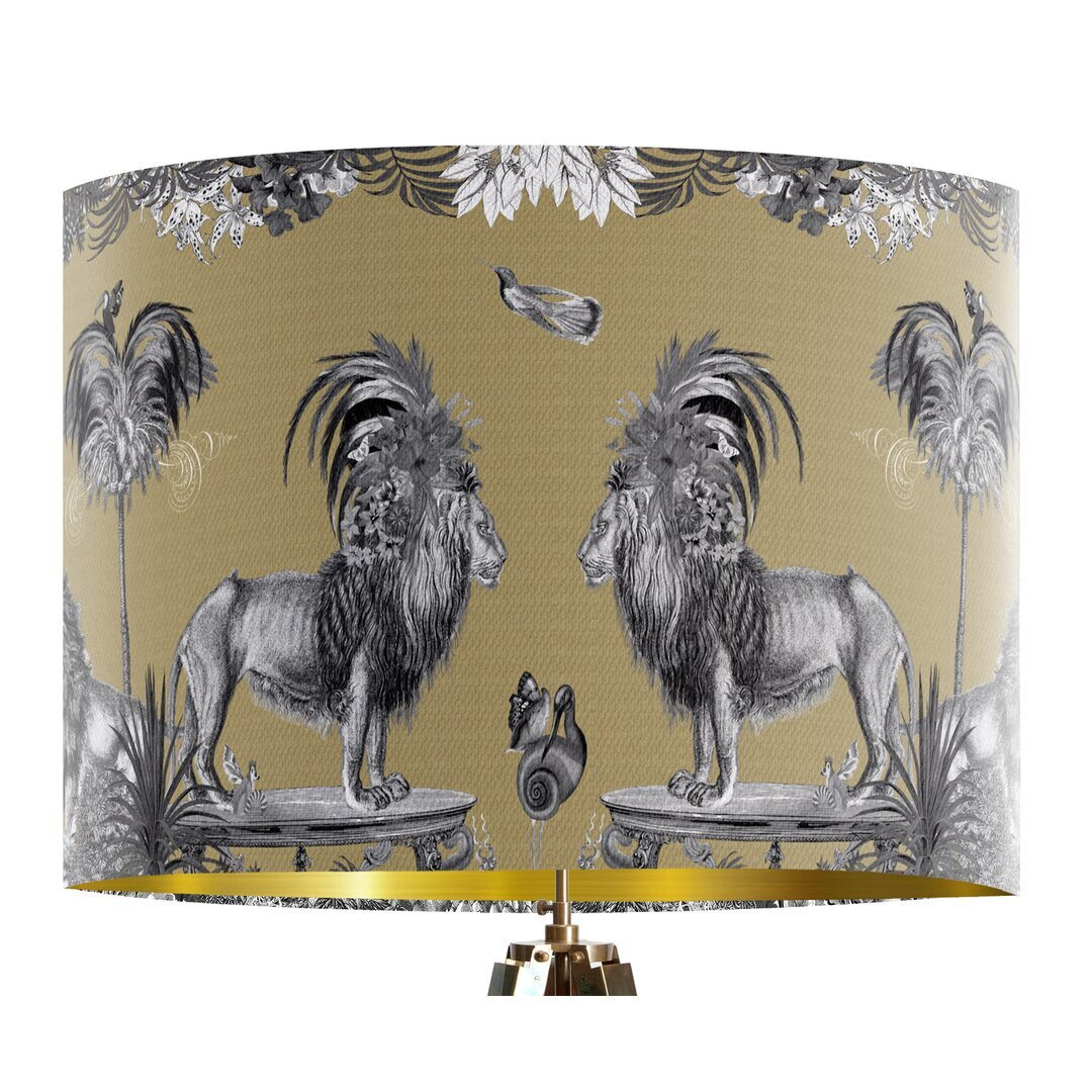Classical Jungle Lion 40cm Cotton Drum Table Lamp Shade